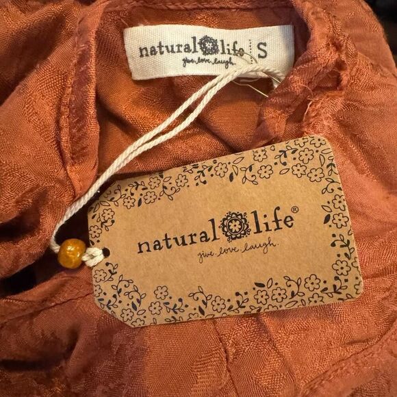 Natural Life Rose Boho Festival Mini Dress Rust Size Small - Picture 7 of 8